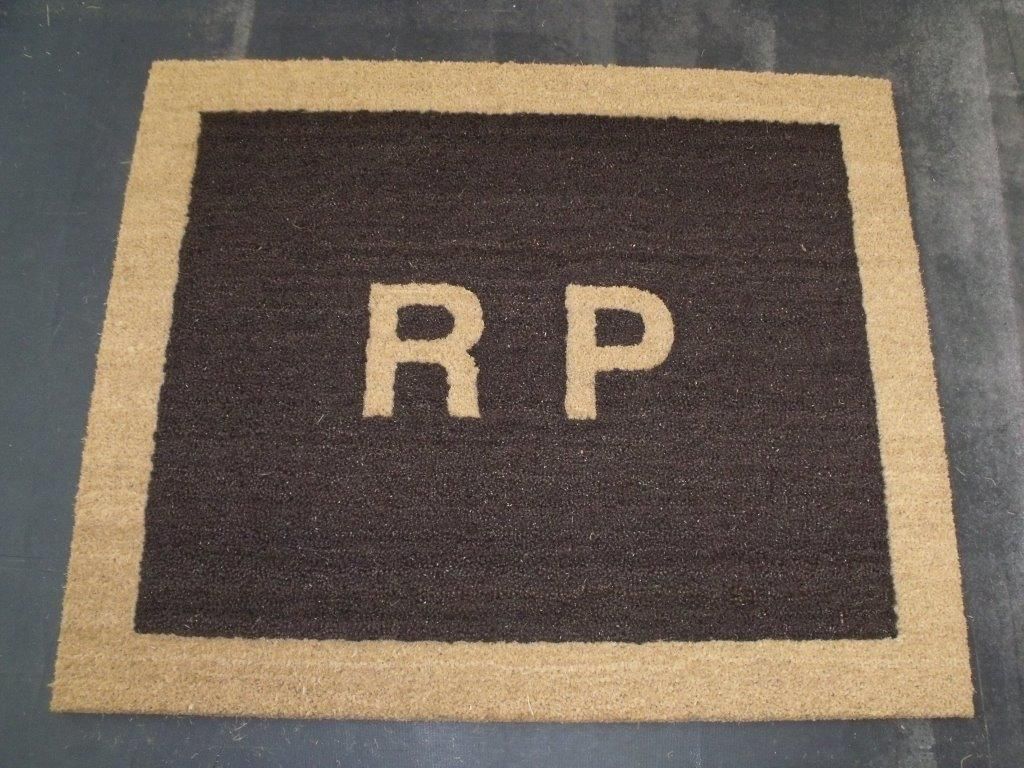 Tapis brosse coco PMR sur mesure - Texte ET bordure
